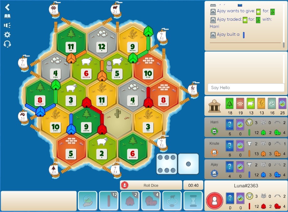 Settlers of Catan online for free: https://colonist.io/