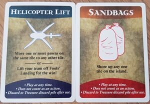 forbidden island board game review helicopter lift and sandbags cards