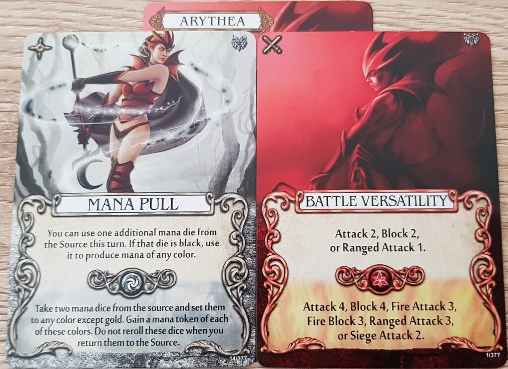 Mage Knight Heroes arythea action cards