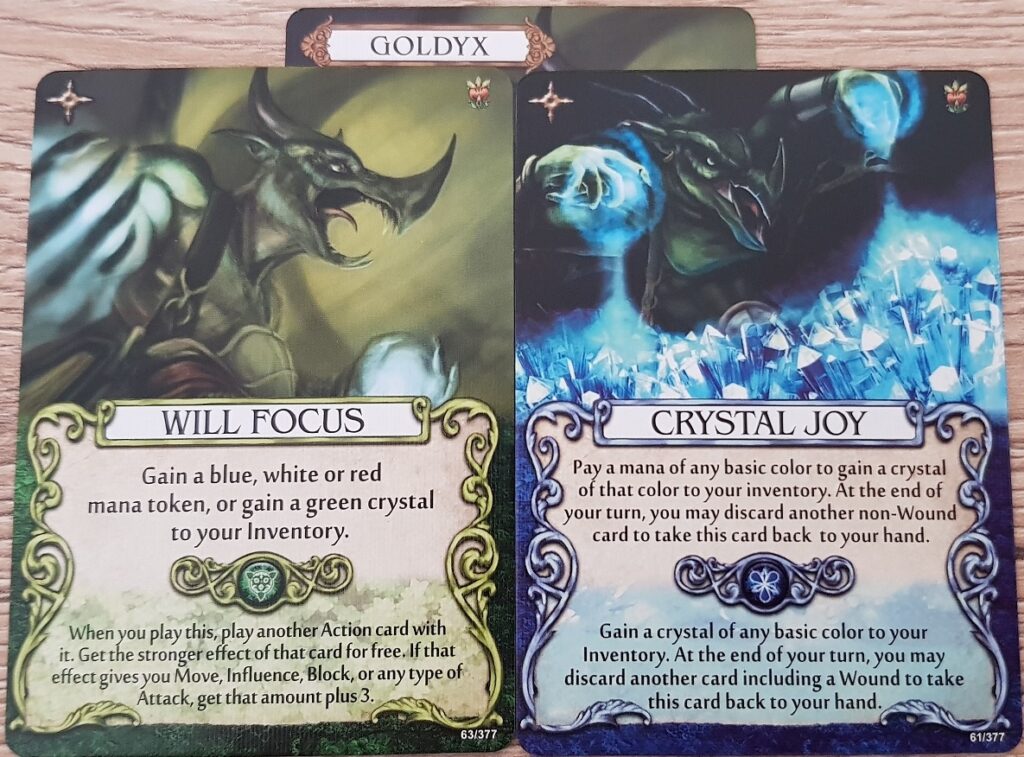 Mage Knight Heroes goldyx action cards