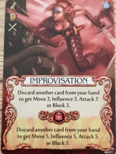 Mage Knight Heroes and their Abilities improvisation cards
