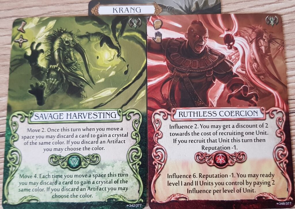 Mage Knight Heroes krang action cards
