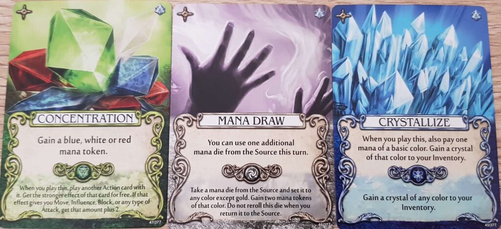 Mage Knight Heroes and their Abilities mana cards