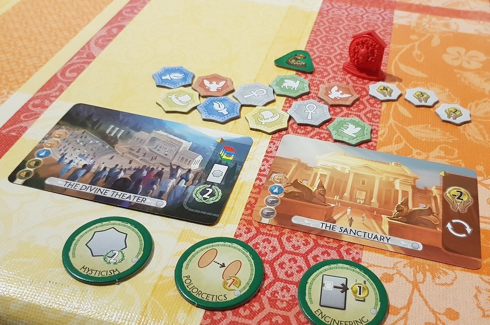 7 Wonders Duel Pantheon Expansion Components