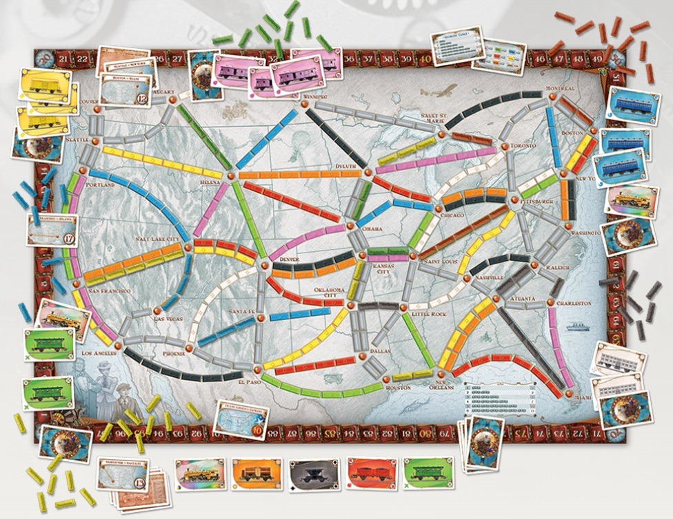 Most Popular Board Games Ticket to Ride USA Board