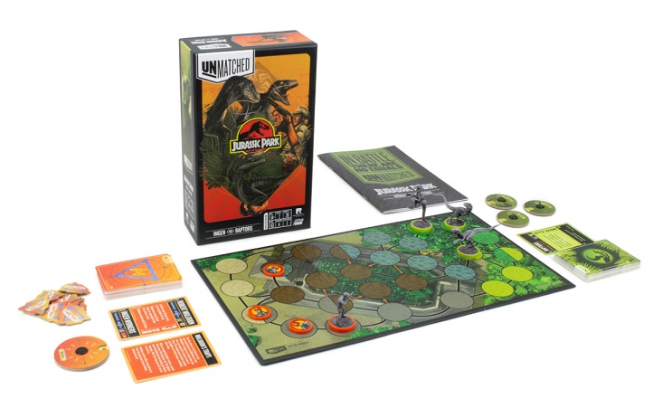 best dinosaur board games unmatched jurassic park board and components