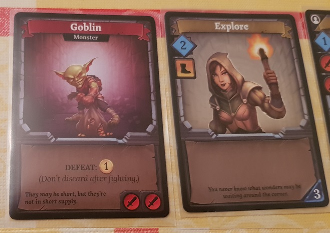 Clank Board Game Review Goblin and Explore cards