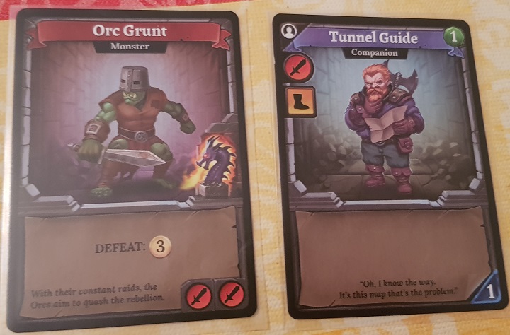 Clank Board Game Review Orc Grunt and Tunnel Guide