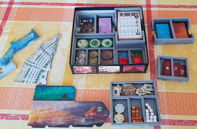 7 Wonders Duel Agora Expansion Review Folded Space Insert Open